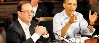 ançois Hollande et Barack Obama à Camp David lors du G8 le 19 mai 2012. © Ludovic / Sipa 