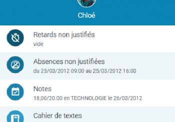 Widget Carnet de bord et Pronote