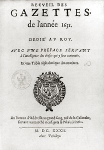 Le 1er Journal en France, 1631 