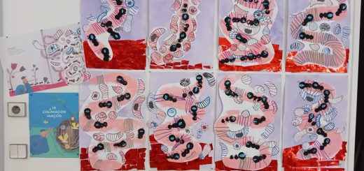 Quand Jean DUBUFFET inspire le Colimaçon maçon, celui-ci réalise une fourmilière sur mesure pour ses amies les fourmis. UN travail en Arts plastiques réalisé par les 8 GS de notre classe (peindre, découper, tracer, composer, s'émerveiller!)