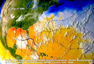 L'ouragan Katrina en 2005 est lié au réchauffement excessif des océans (Source : bfmtv.com)